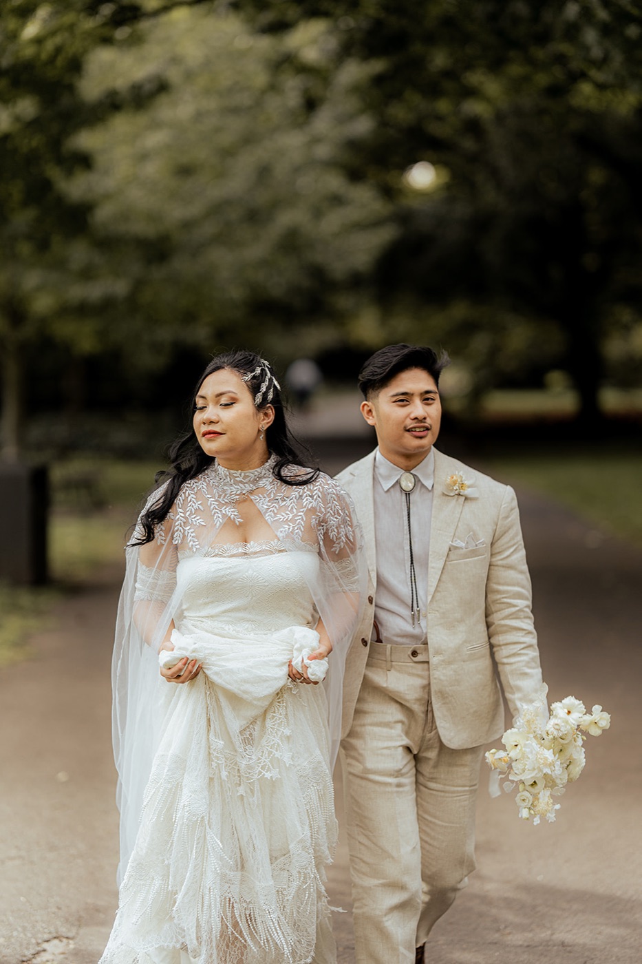 Wedding couple portrait in a beautiful garden — Evocation Photography