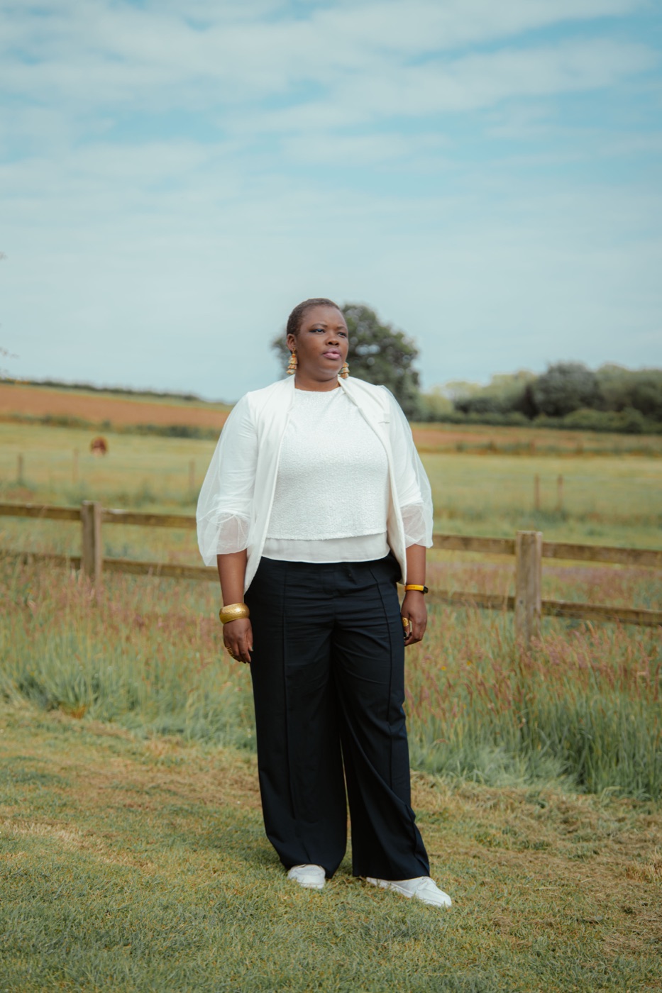 Cinematic portrait with farm background — London photographer